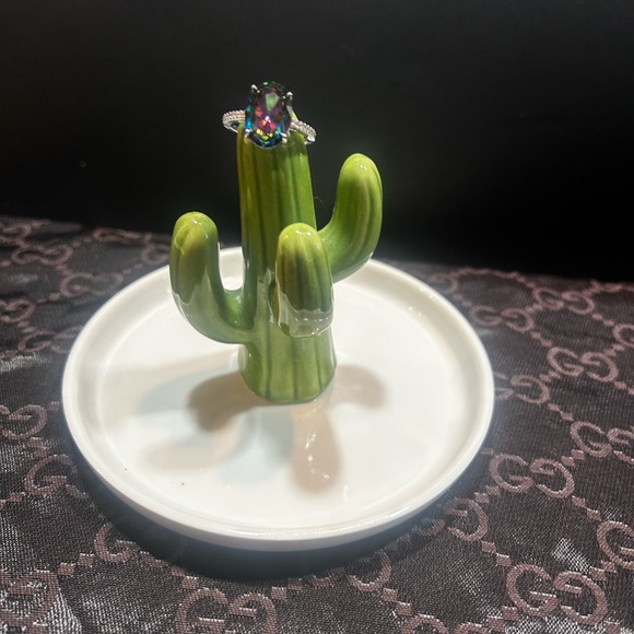 Oval Mystic Topaz Ring - Picture 2 of 7